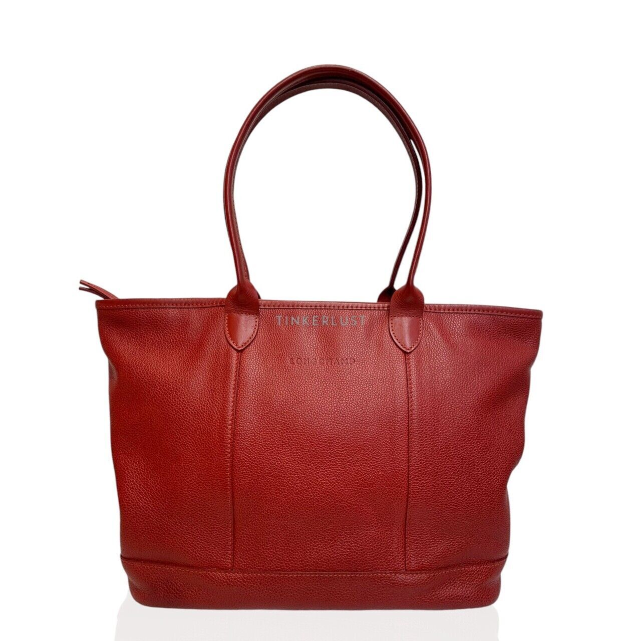 Longchamp red leather bag best sale